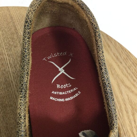 Twisted X Womens Leather Leopard Western Driving Moccasins Shoes Brown Size 7.5M - Picture 8 of 11